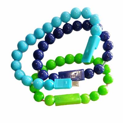 CABLE USB A MICRO PULSERA BRAZALETE BOLITAS