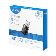 ADAPTADOR DE RED WIFI USB 3.0 DUAL BAND CUDY WU1300S AC1300 HIGH GAIN