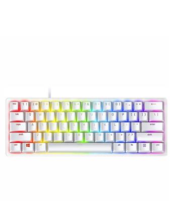 TECLADO RAZER HUNTSMAN MINI - 60% OPTICAL - MERCURY (CLICKY PURPLE SWITCH), RZ03-03390300-R3M1