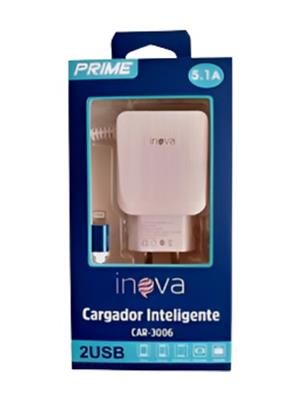 CARGADOR DE PARED IPHONE INOVA CAR-3006 5.1A + 2 USB