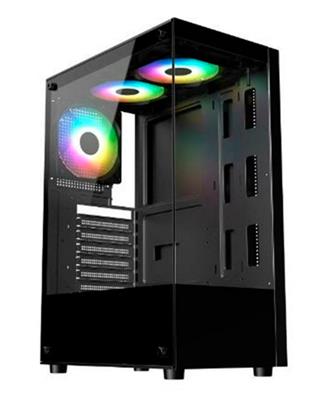 GABINETE GAMER SYX EQS11 BK BLACK ATX 1 FAN RGB